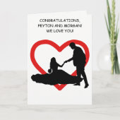 Leuk silhouet paar trouwdag gefeliciteerd kaart (Voorkant)