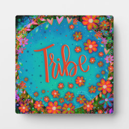 Leuk Sinaasappel Bloemen Blauw Whimsical Tribe Eze Fotoplaat