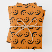 Leuk sinaasappel zwart jack o lantaarnpatroon Hall Inpakpapier Vel (In situ)