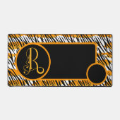 Leuk Sinaasappel Zwart Wit Tijger Strepen Monogram Bureaumat (Voorkant)