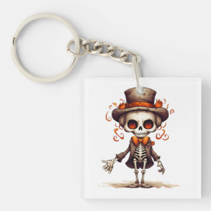 Leuk skelet Halloween heks Sleutelhanger