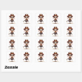 Leuk skelet Halloween heks Vierkante Sticker (Vel)