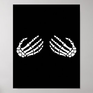 Leuk Skelet Handen Halloween MEISJES Skelet BH Poster
