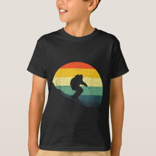 Leuk skien voor mannen vrouwen retro ski sneeuw sk t-shirt