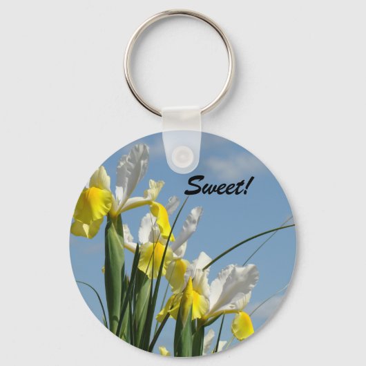 Leuk! sleutelhanger Iris Bloemen Blauwe Lucht Lent (Voorkant)