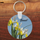 Leuk! sleutelhanger Iris Bloemen Blauwe Lucht Lent (Voorkant)