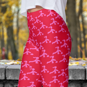 Leuk Snoep Rood en Roze Vrouwen Curling Pattern Leggings