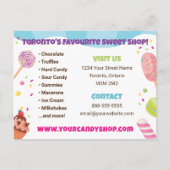 Leuk Snoep Shop Flyer Briefkaart (Achterkant)