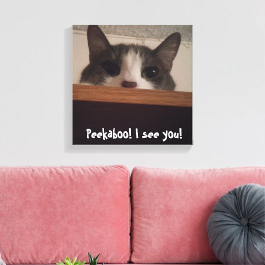 Leuk speels kitty kat Afbeelding verpakt canvas Afdruk (Insitu (Woonkamer))