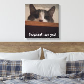 Leuk speels kitty kat Afbeelding verpakt canvas Afdruk (Insitu (Slaapkamer))