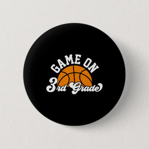 Leuk spel op 3e klas basketbal eerste dag van scho ronde button 5,7 cm
