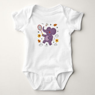 Leuk spelende baby olifant romper