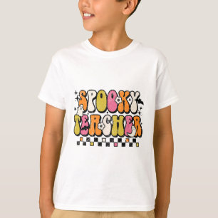 Leuk Spooky Seizoen Retro Spooky Leraar Halloween T-shirt