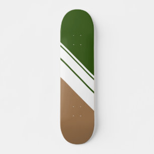 Leuk Sportief Donkergroen Bruin Wit Racing Stripes Skateboard