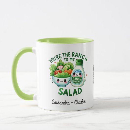 Leuk stel Gepersonaliseerd "Ranch to My Salad" Mok (Links)