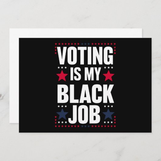Leuk stemmen is mijn zwarte baan kaart (Voorkant / Achterkant)