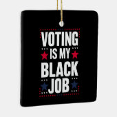 Leuk stemmen is mijn zwarte baan keramisch ornament (Rechts)