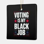 Leuk stemmen is mijn zwarte baan keramisch ornament (Links)