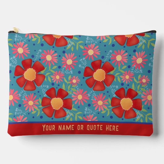 Leuk Stijlvol Bloemen Patroon Aangepaste Cosmetisc Etui (Voorkant)