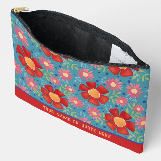 Leuk Stijlvol Bloemen Patroon Aangepaste Cosmetisc Etui (Open)