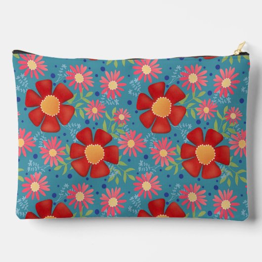 Leuk Stijlvol Bloemen Patroon Aangepaste Cosmetisc Etui (Achterkant)