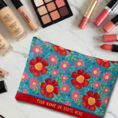 Leuk Stijlvol Bloemen Patroon Aangepaste Cosmetisc Etui