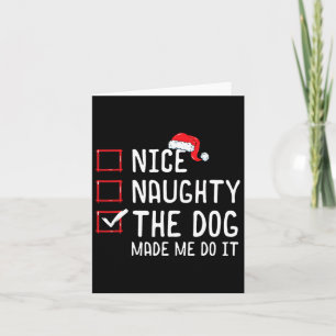 Leuk stout de hond heeft me het kerstlijstje laten kaart