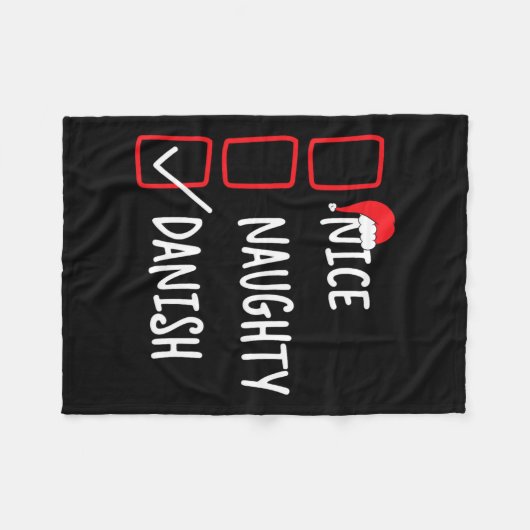 Leuk stout Deens - Grappige Kerstlijst Pyjama Fleece Deken (Voorkant (Horizontaal))