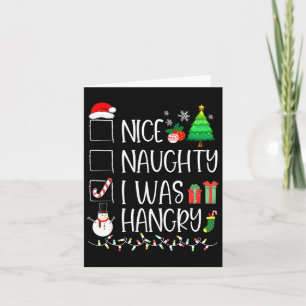 Leuk stout Ik was hongerig Kerstlijst Santa Fun Kaart