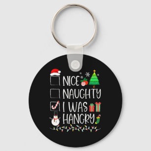 Leuk stout Ik was hongerig Kerstlijst Santa Fun Sleutelhanger