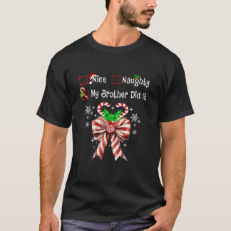 Leuk stout mijn broer deed het Coquette Bow famili T-shirt