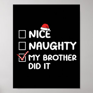 Leuk stout mijn broer deed het kerstlijst familie poster
