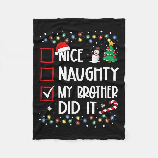 Leuk stout mijn broer deed het lijst kerstman fleece deken (Voorkant)