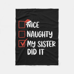 Leuk stout mijn zus deed het kerstman hoed fleece deken