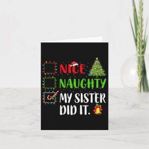 Leuk stout mijn zus deed het met de kerstfamilie v kaart