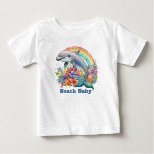 Leuk strand baby Dolfijn Tekst toevoegen