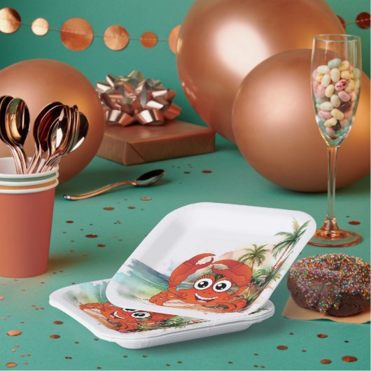 Leuk strand krab liefhebbers partij papier bord (Multi)