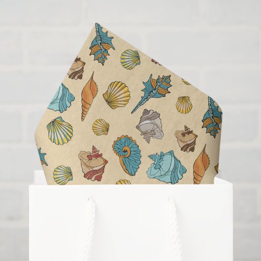 leuk strand schelp patroon tissuepapier (Cadeauzakje)