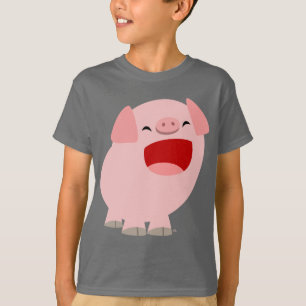 Leuk T-shirt voor kinderen met zingend varken uit