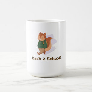 Leuk terug naar school eekhoorn ontwerp koffiemok