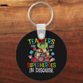 Leuk Terug naar School leraren zijn superhelden ge Sleutelhanger (Achterkant)
