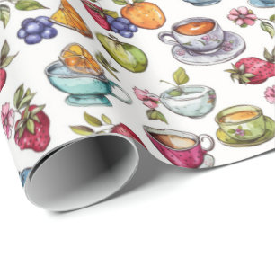 Leuk theefeest betegeld cadeaupapier