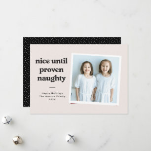 Leuk tot Naughty Photo Card - zwart Feestdagenkaart