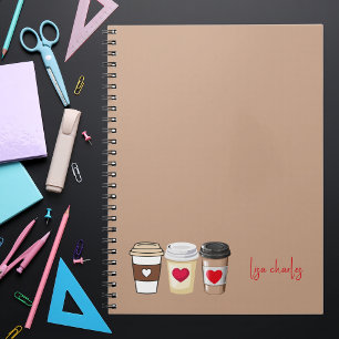 Leuk trendy koffie modern monogram notitieboek