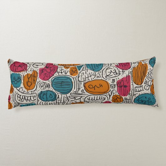 Leuk trendy lijn doedel naadloos patroon lichaamskussen (Achterkant)