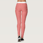 Leuk Trendy Rood Wit Polka Dot Patroon Leggings (Achterkant)