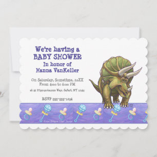Leuk Triceratops Baby shower Kaart