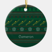 Leuk Trombone Kersttrui Patroon Custom Keramisch Ornament (Voorkant)