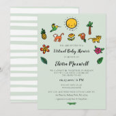 Leuk tropisch virtueel Baby shower Kaart (Voorkant / Achterkant)