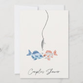 Leuk twee vissen minder in Zee bruidsparen douchen Kaart (Achterkant)